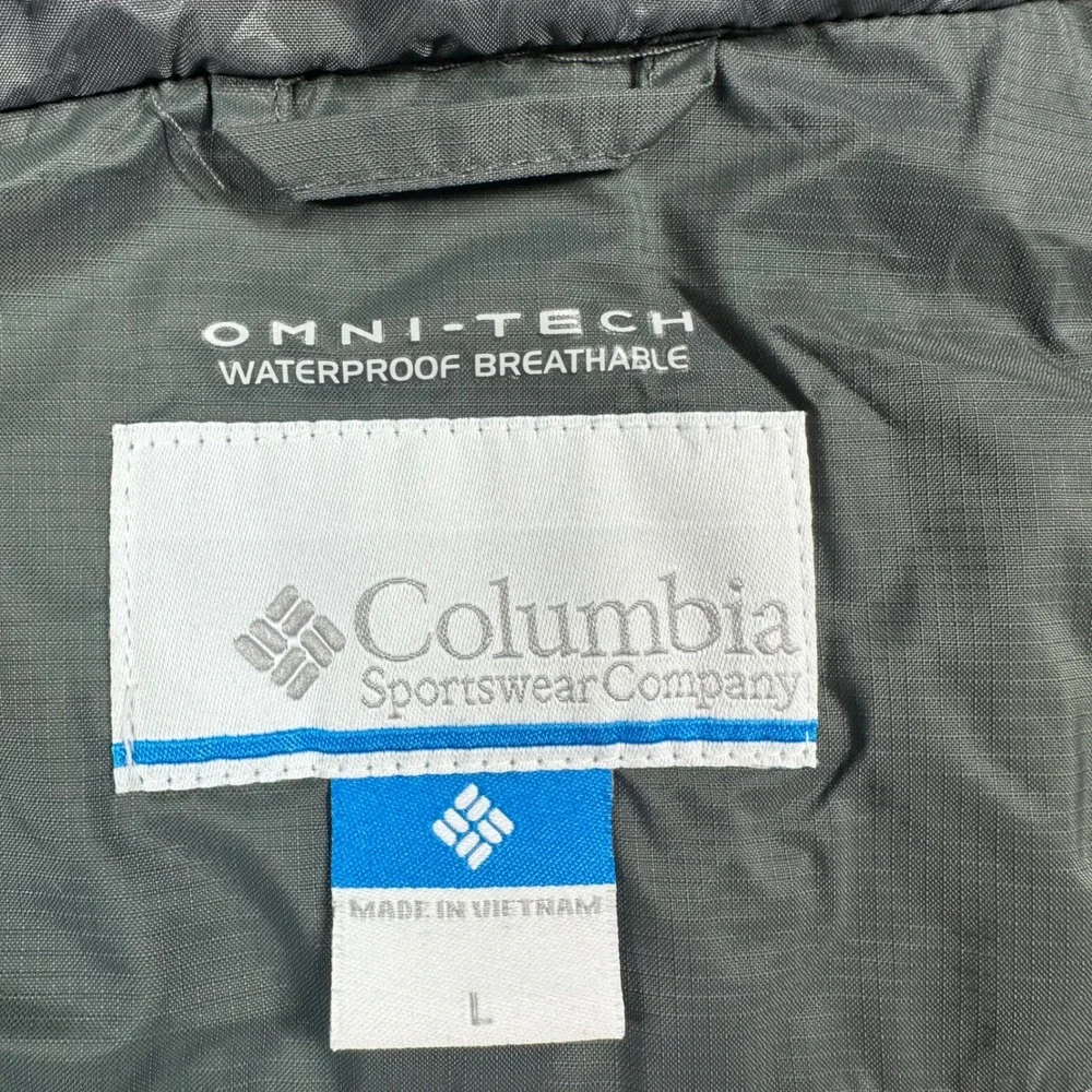 Columbia Rain Jacket Mens L Gray  Hooded Ripstop Parka Windbreaker